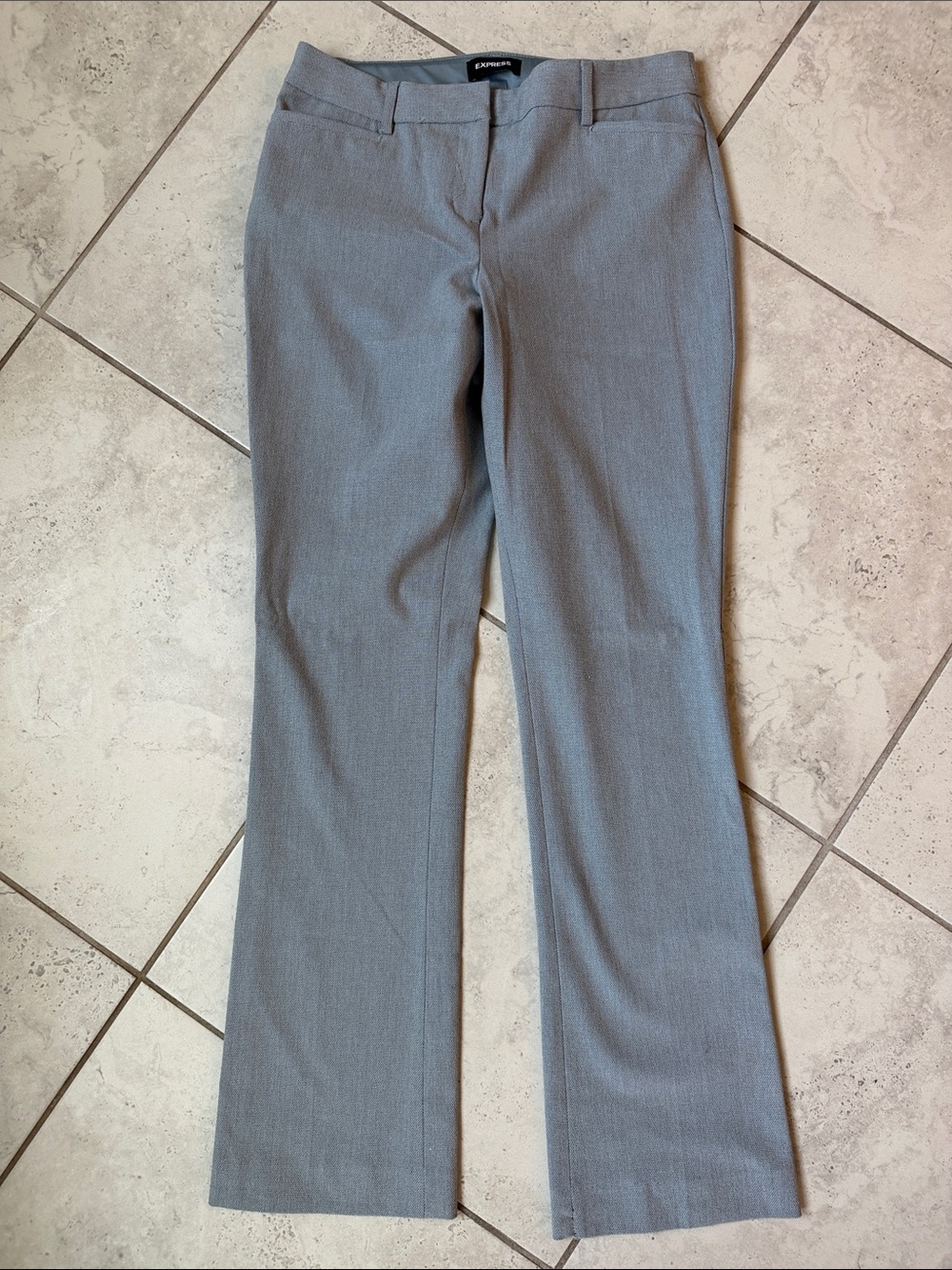 Express Women's Light Gray Stretch Columnist Barely Boot Pants